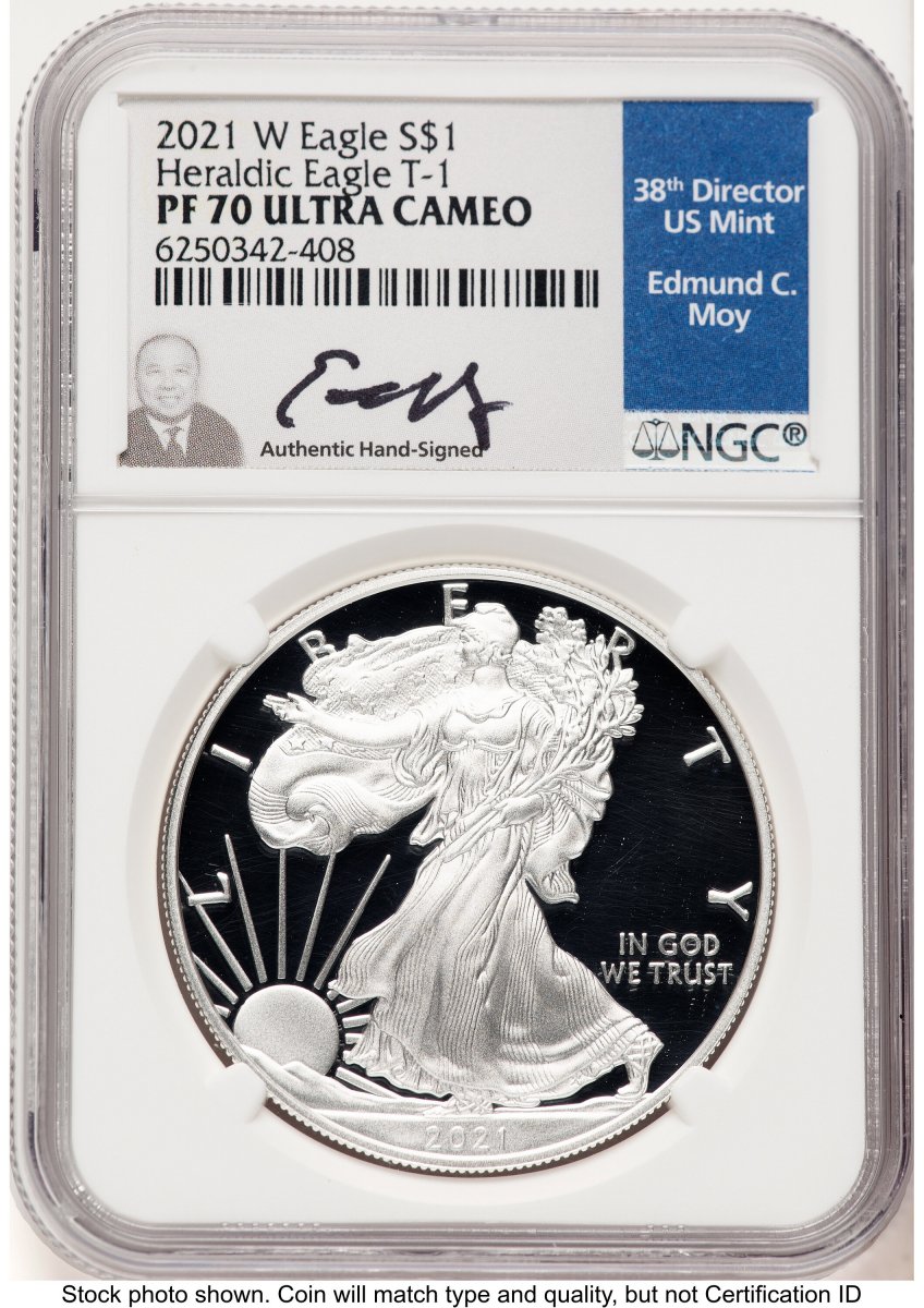 2021-W Modern Bullion Coins (2021-W TY1 Proof Silver Eagle 1 oz Ed Moy)