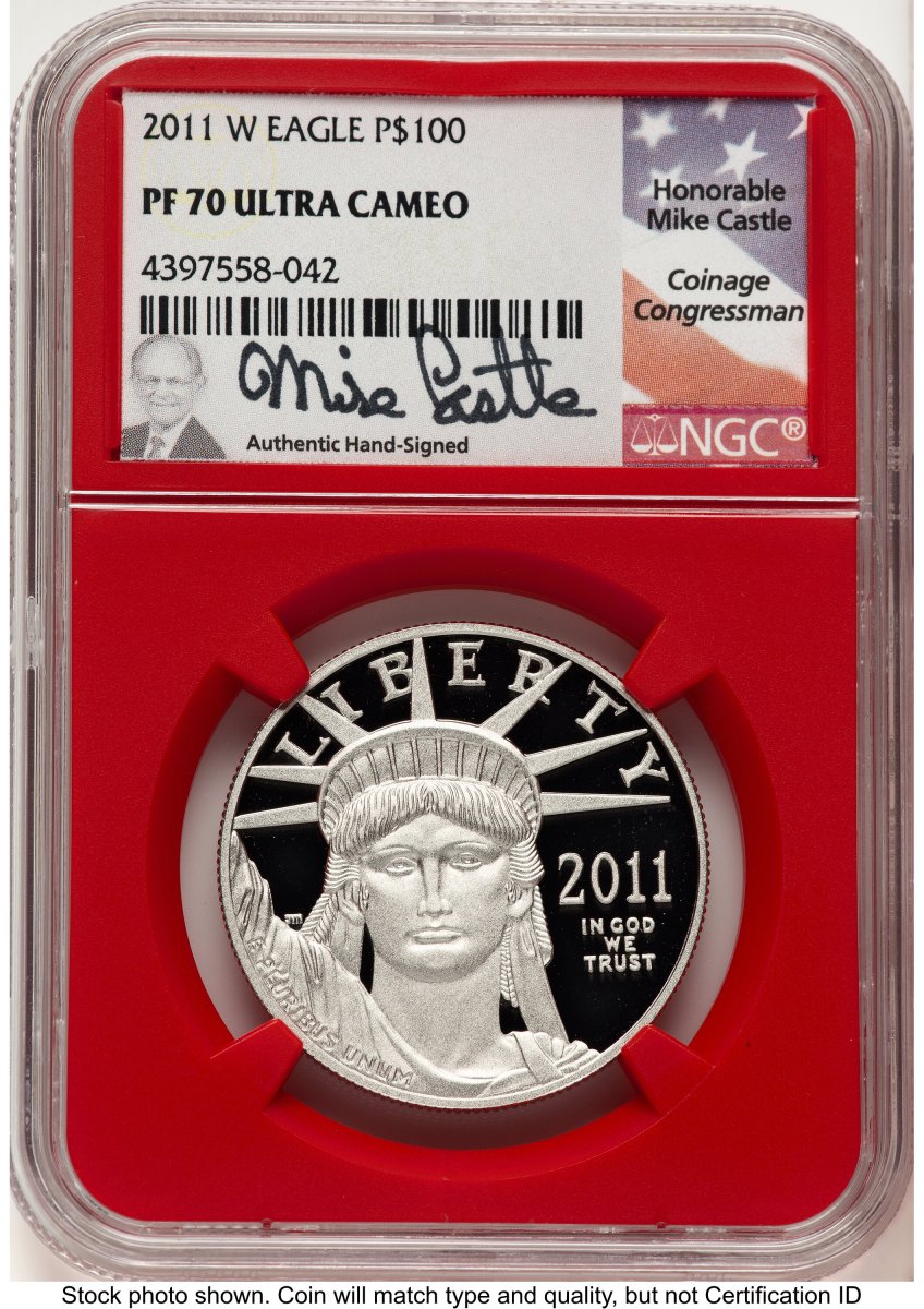 2011-W Modern Bullion Coins (2011-W Proof Platinum Eagle 1 oz Mike Castle Red Core)