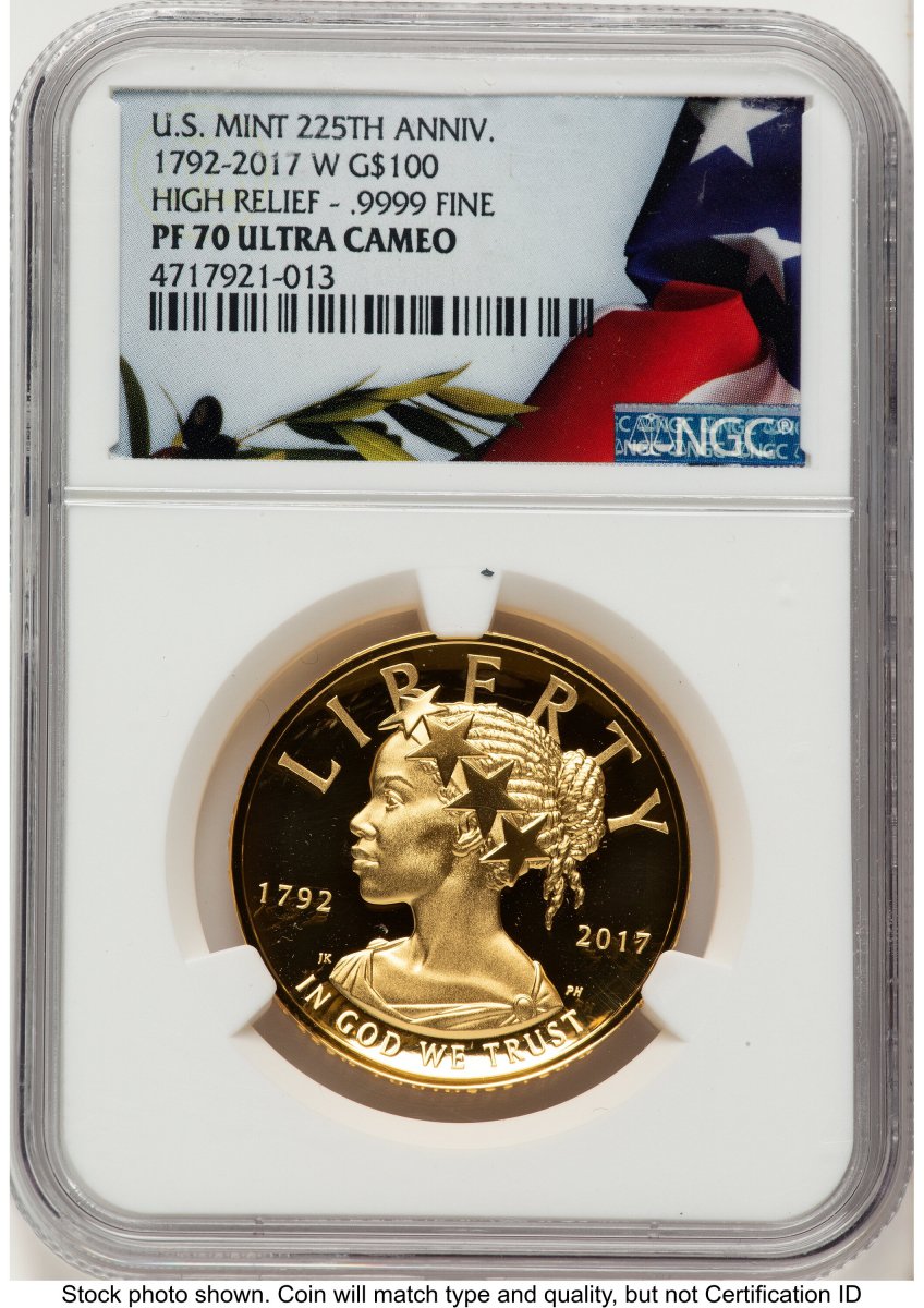 2017-W Modern Bullion Coins (2017-W G$100 American Liberty High Relief, DC Bunting Flag)