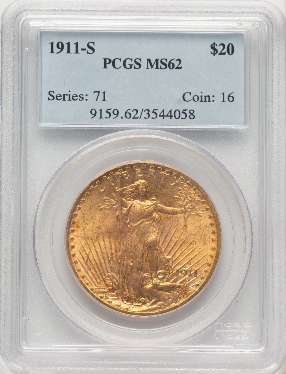 1911-S Saint-Gaudens Double Eagles (1911-S $20 Blue Label)