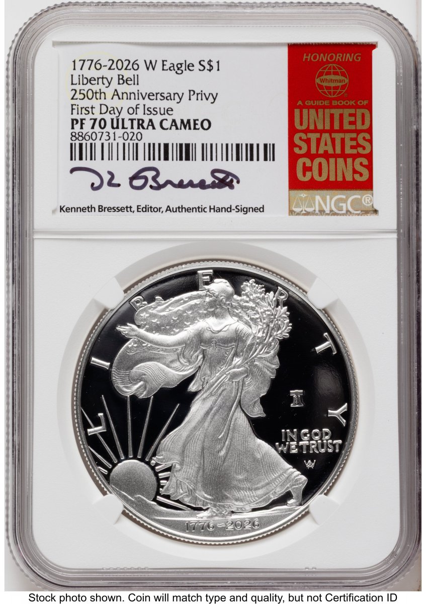 2026-W Modern Bullion Coins (2026-W Proof Silver Eagle 1 oz FDI Kenneth Bressett Red Book)