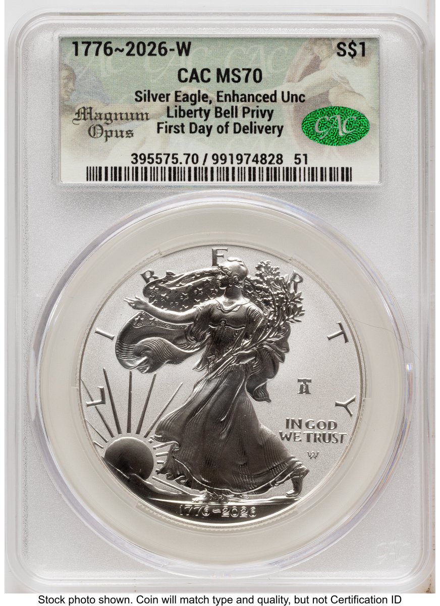 2026-W Modern Bullion Coins (2026-W Enhanced Silver Eagle 1 oz First Day of Delivery Magnum Opus)