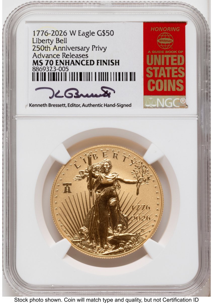 2026-W Modern Bullion Coins (2026-W Enhanced Gold Eagle 1 oz AR Kenneth Bressett Red Book)