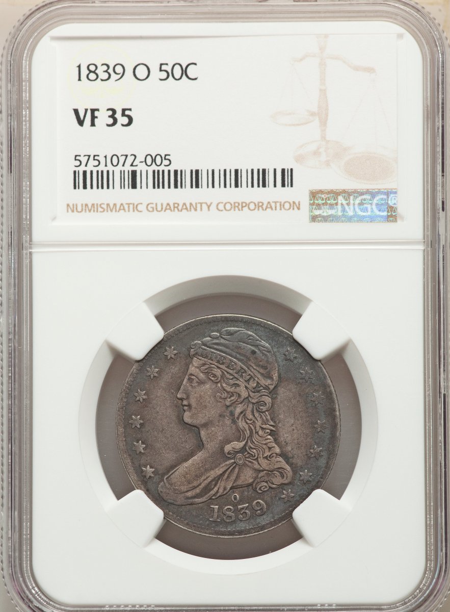 1839-O Reeded Edge Half Dollars (1839-O 50C)