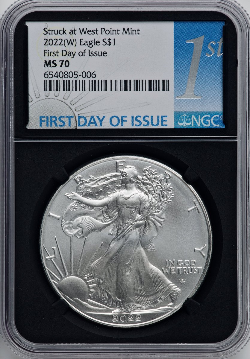 2022-(W) Modern Bullion Coins (2022-(W) S$ Silver Eagle, Struck at West Point, FDI, MS)