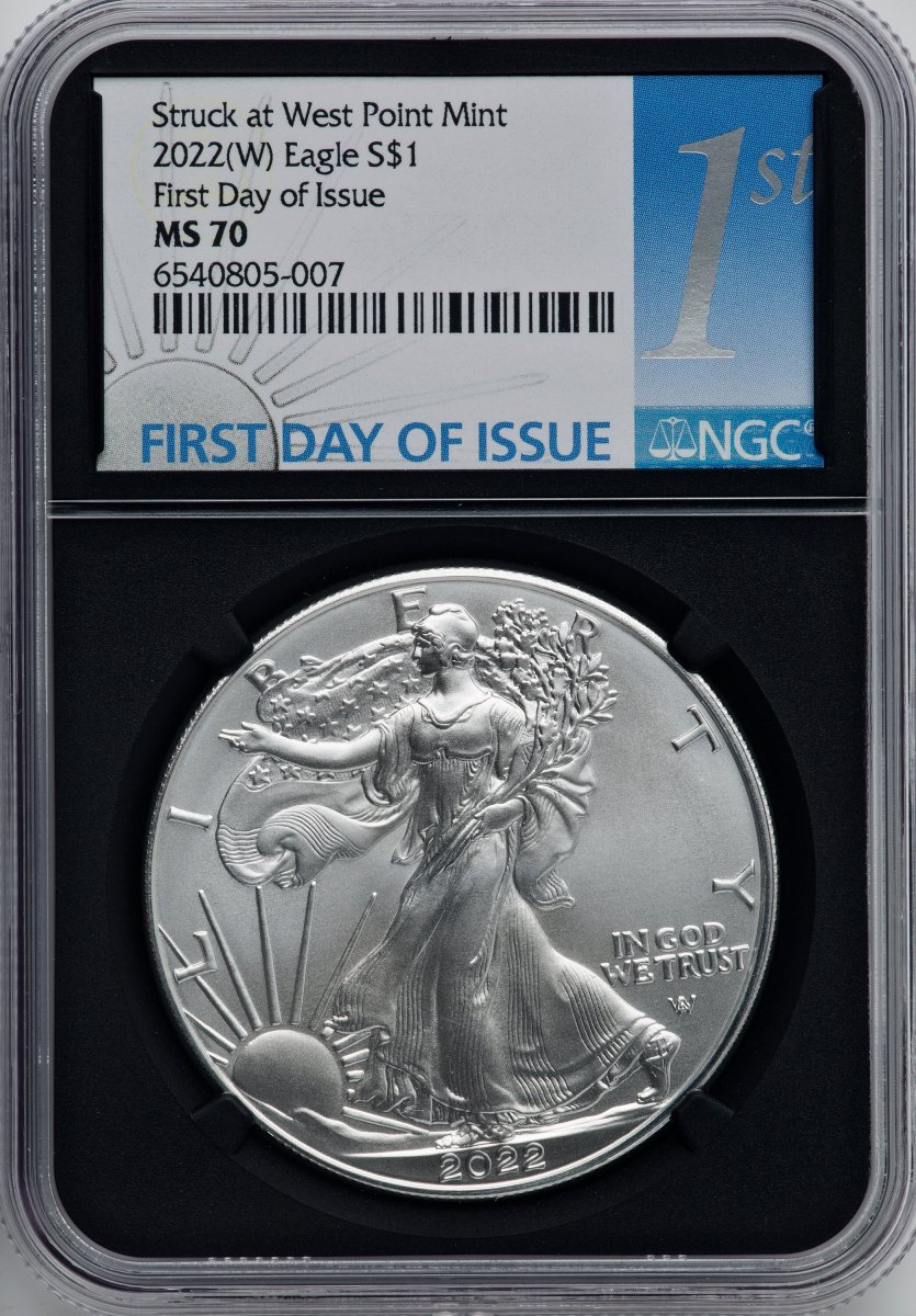 2022-(W) Modern Bullion Coins (2022-(W) S$ Silver Eagle, Struck at West Point, FDI, MS)