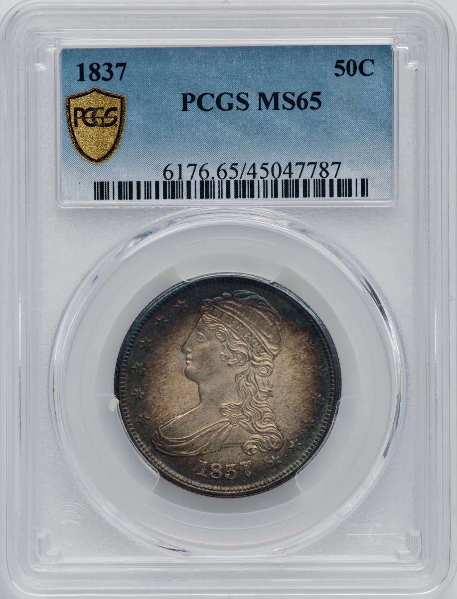 1837 Reeded Edge Half Dollars (1837 50C Reeded Edge, MS PCGS Secure)