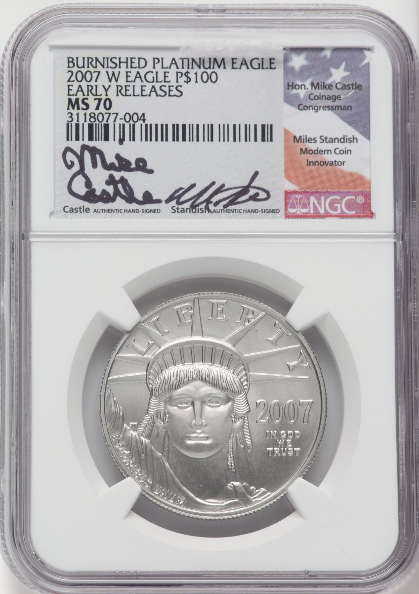 2007-W Modern Bullion Coins (2007-W $100 One-Ounce Platinum Eagle, First Strike, Burnished, SP)
