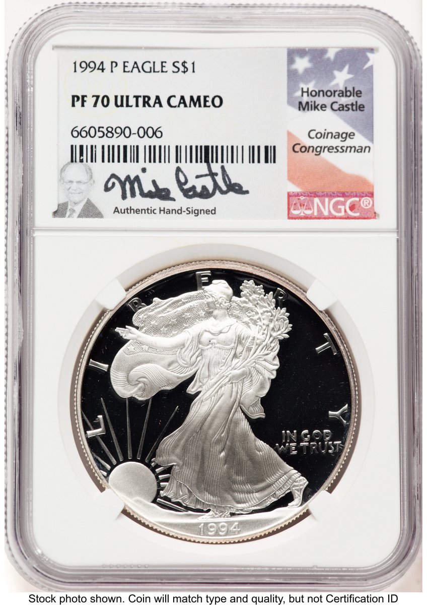 1994-P Modern Bullion Coins (1994-P Proof Silver Eagle 1 oz Mike Castle)