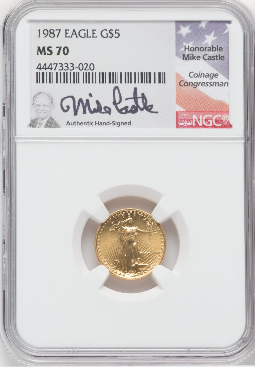 1987 Modern Bullion Coins (1987 Gold Eagle 1/10 oz Mike Castle)