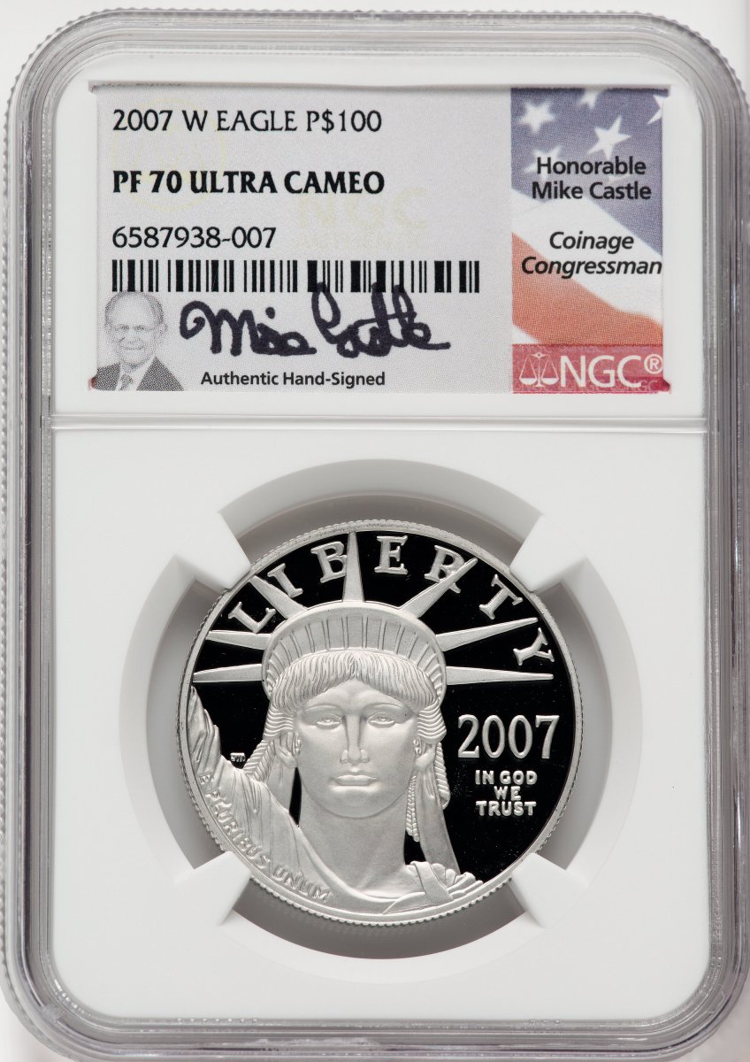 2007-W Modern Bullion Coins (2007-W $100 One-Ounce Platinum Eagle, Statue of Liberty, PR, DC)