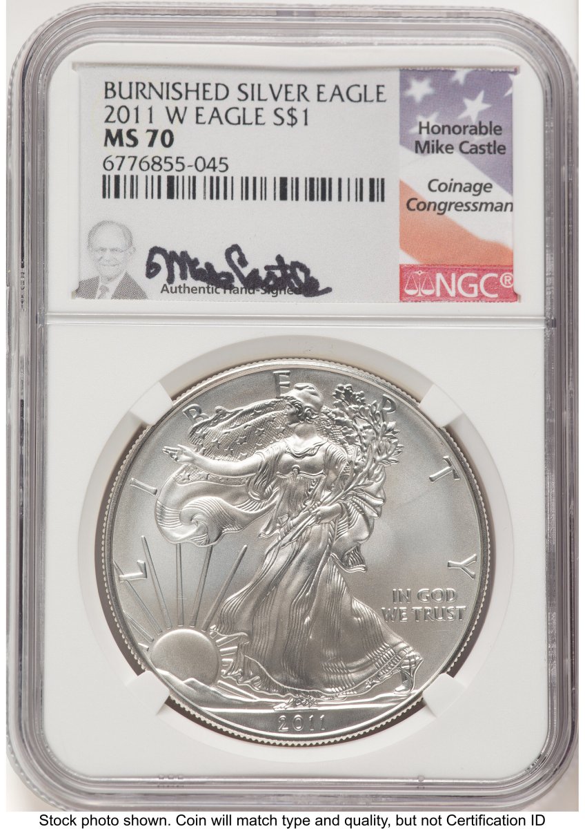 2011-W Modern Bullion Coins (2011-W Burnished Silver Eagle 1 oz Mike Castle)