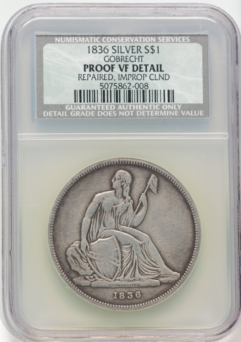 1836 Gobrecht Dollars (1836 Name on Base, Judd-60 Original, Pollock-65, R.1)