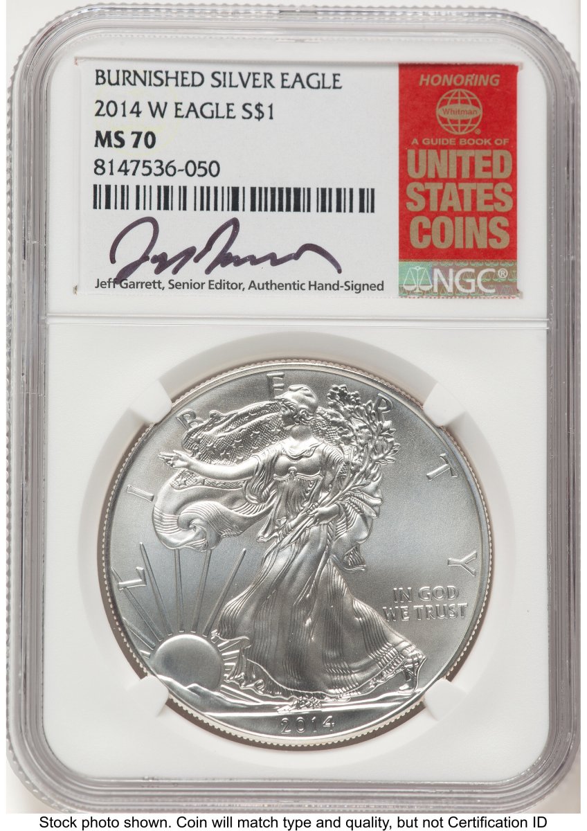 2014-W Modern Bullion Coins (2014-W Burnished Silver Eagle 1 oz Jeff Garrett Red Book)