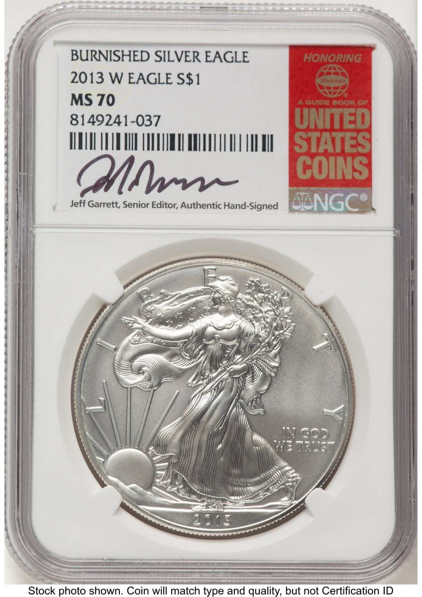 2013-W Modern Bullion Coins (2013-W Burnished Silver Eagle 1 oz Jeff Garrett Red Book)