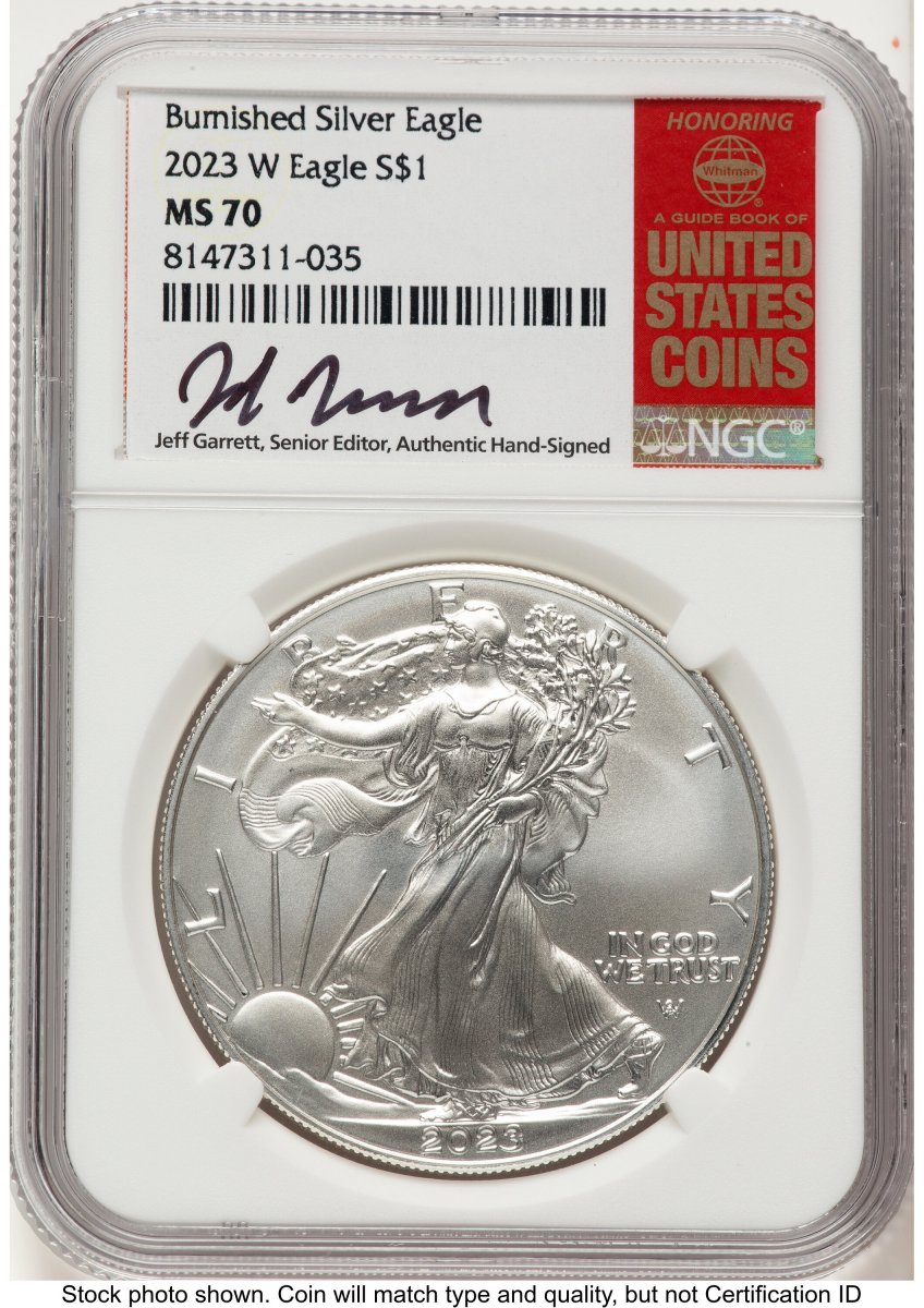 2023-W Modern Bullion Coins (2023-W Burnished Silver Eagle 1 oz Jeff Garrett Red Book)