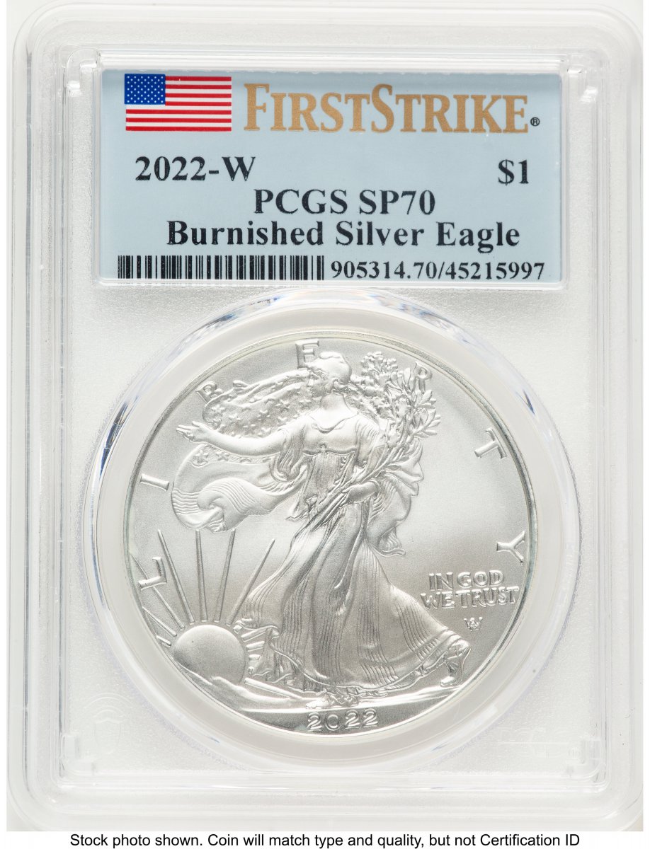 2022-W Modern Bullion Coins (2022-W Burnished Silver Eagle 1 oz FS Flag)
