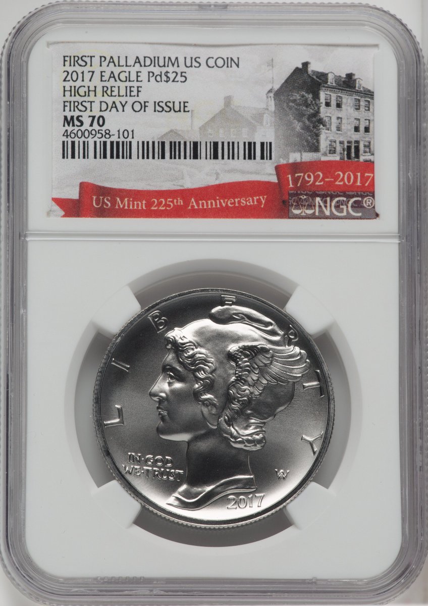 2017 Modern Bullion Coins (2017 $25 One Ounce Palladium, First Day of Issue, MS)