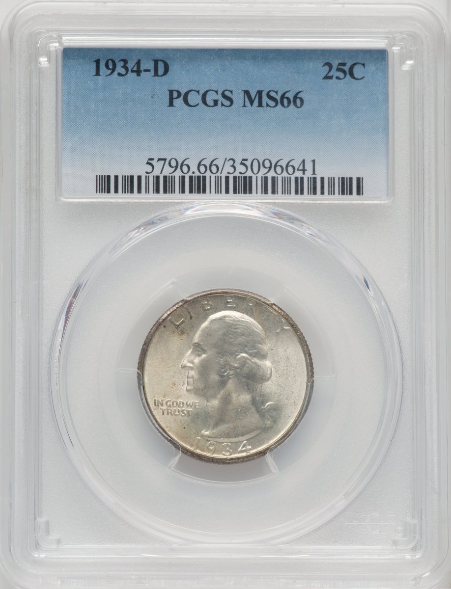 1934-D Washington Quarters (1934-D 25C Medium Motto)