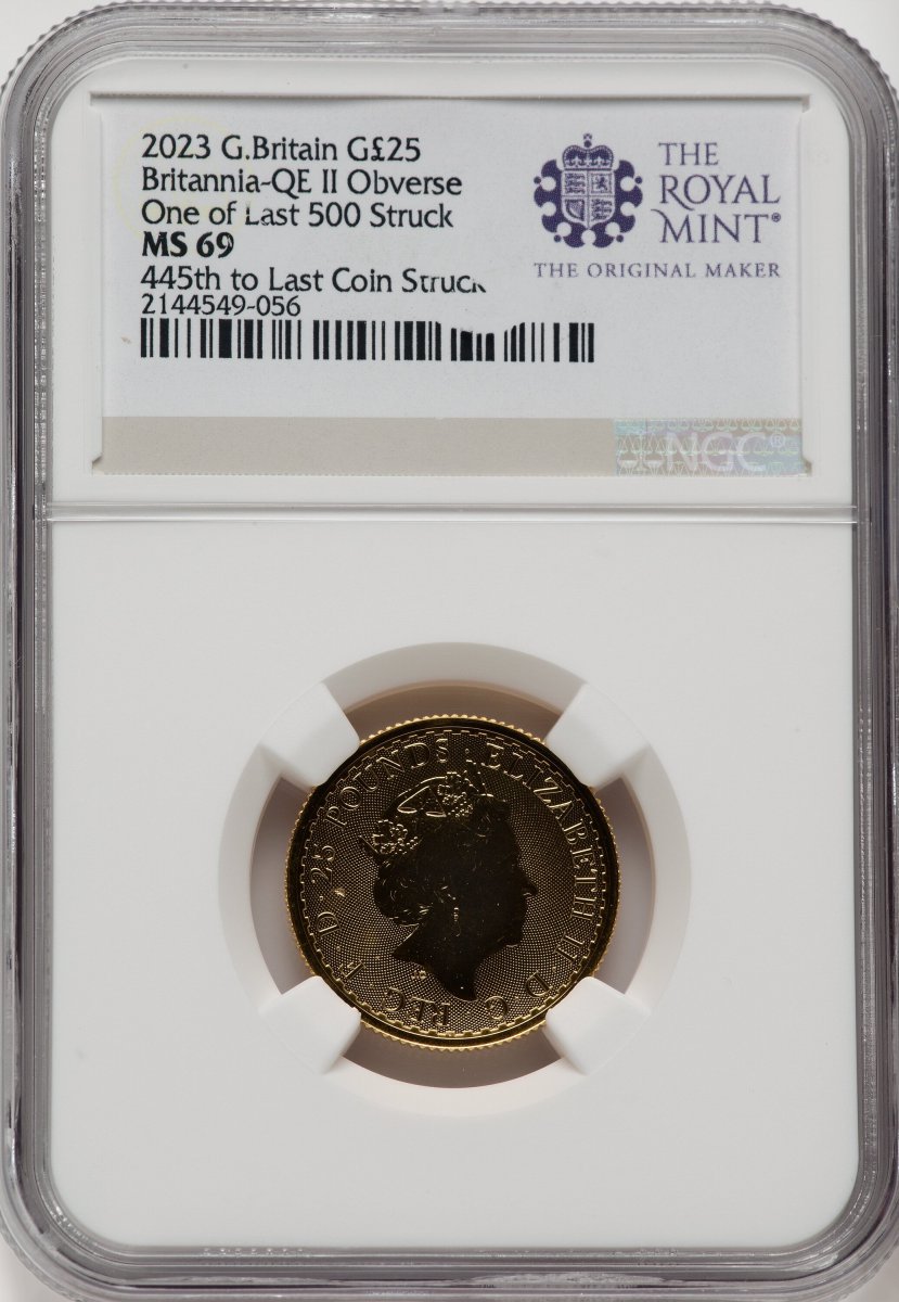 1000 Royal Succession (2023 G.B  1/4 OZ 2- COIN GOLD KING AND QUEEN BRITANNIA SET #445)