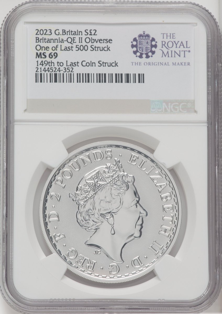 1000 Royal Succession (2023 G.B. S2 BRITANNIA-QE II OBVERSE 64TH TO LAST COIN STRUCK.)