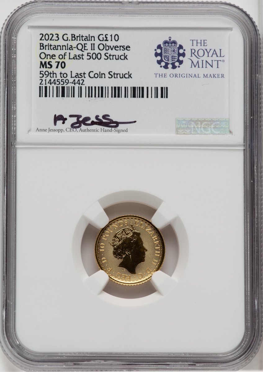 1000 Royal Succession (2023 G.B. BRITANNIA GOLD 4 COIN KING AND QUEEN SET #59)