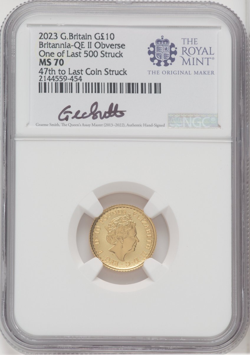 1000 Royal Succession (2023 G.B. BRITANNIA GOLD AND SILVER 5 COIN KING AND QUEEN SET #47)
