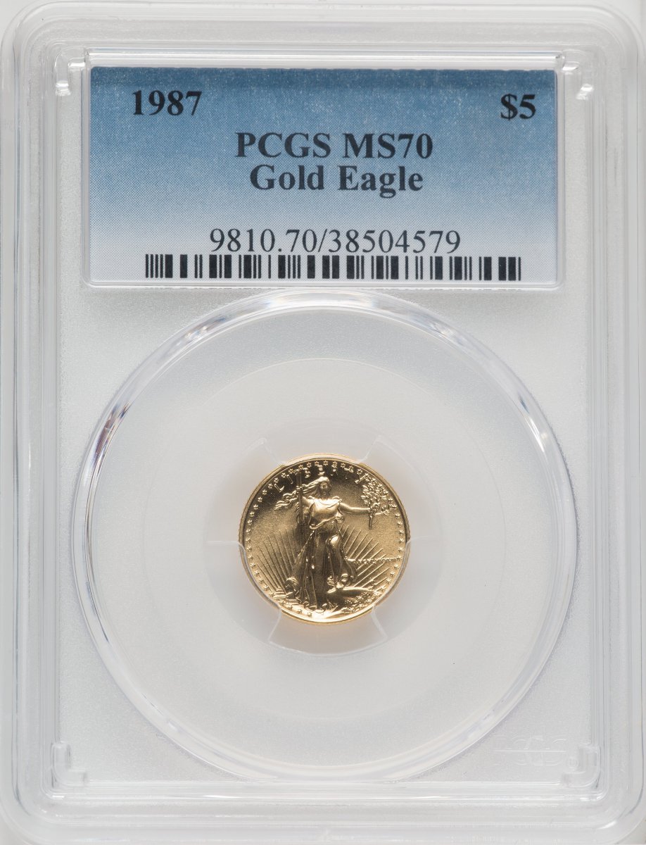1987 Modern Bullion Coins (1987 Gold Eagle 1/10 oz Blue Gradient)