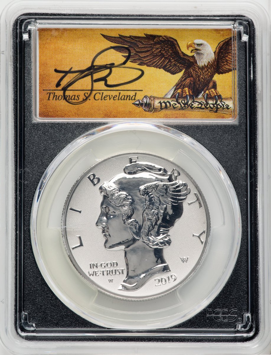 2019-W Modern Bullion Coins (2019-W Palladium Eagle 1 oz, REV PR FDI Thomas Cleveland Scroll Blk Core)