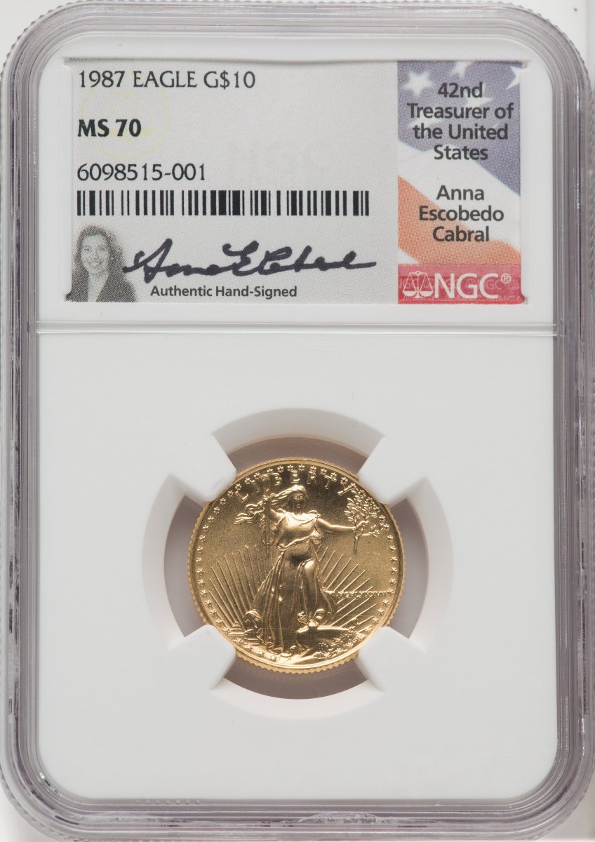 1987 Modern Bullion Coins (1987 Gold Eagle 1/4 oz Saint Gaudens Label)