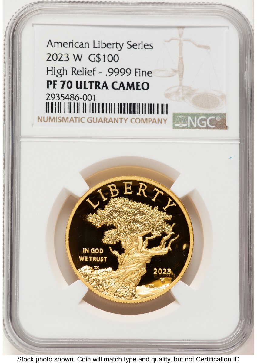 2023-W Modern Bullion Coins (2023-W G$100 American Liberty High Relief, DC Brown Label)
