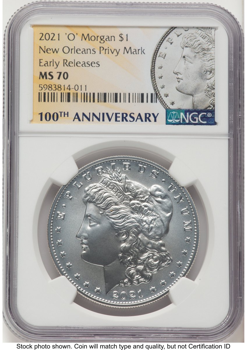 2021 Modern Bullion Coins (2021-O Privy S$1 Morgan Dollar, MS ER Morgan Label)