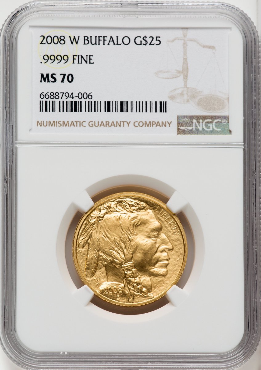 2008-W Modern Bullion Coins (2008-W $25 Half-Ounce Gold Buffalo, SP Brown Label)