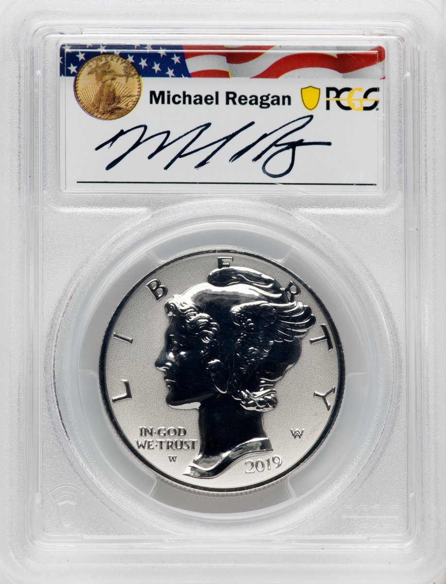 2019-W Modern Bullion Coins (2019-W Palladium Eagle 1 oz, REV PR FDI Reagan Legacy Series Michael Reagan)