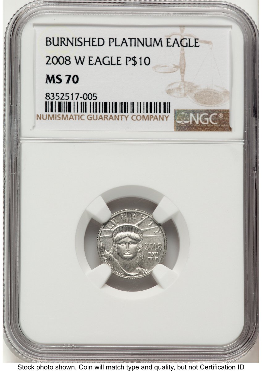 2008-W Modern Bullion Coins (2008-W Burnished Platinum Eagle 1/10 oz Brown Label)