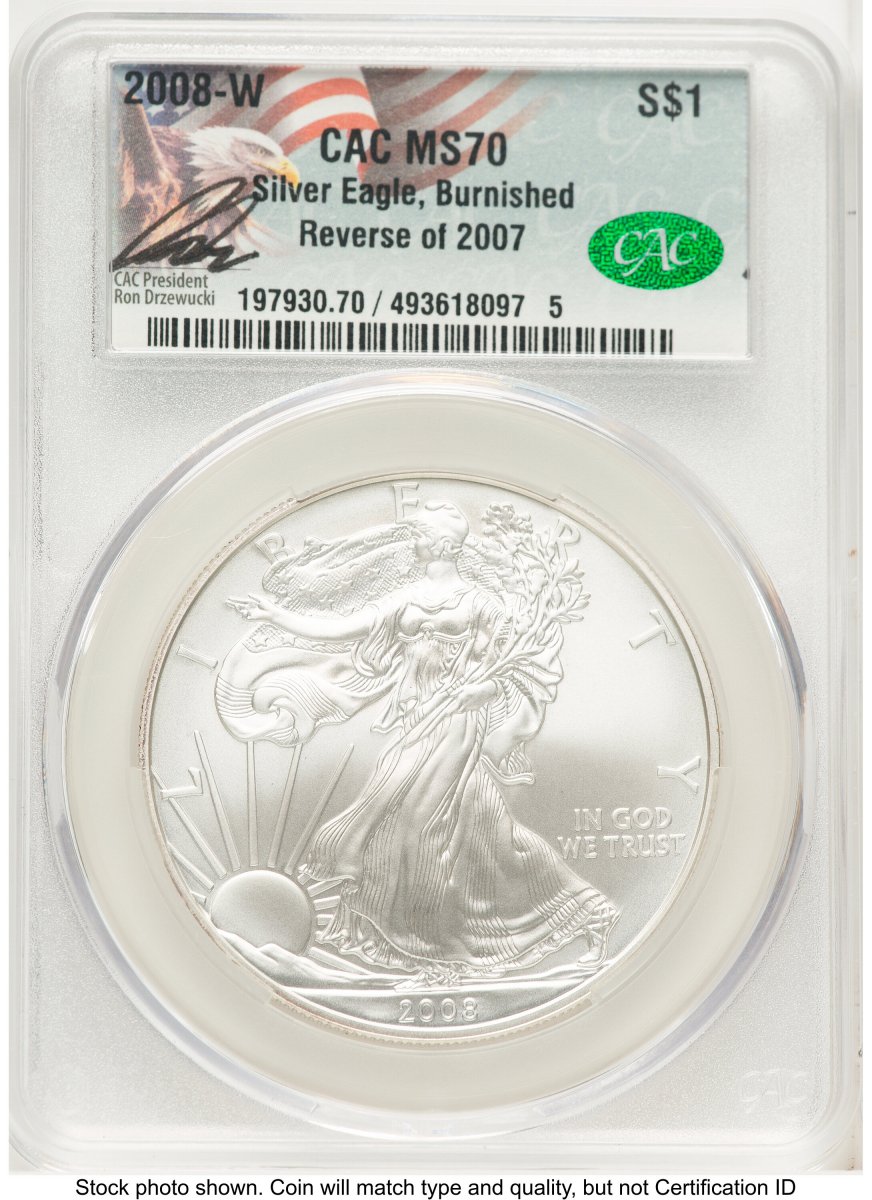 2008-W Modern Bullion Coins (2008-W Reverse of 2007 Burnished Silver Eagle 1 oz Ron Drzewucki)