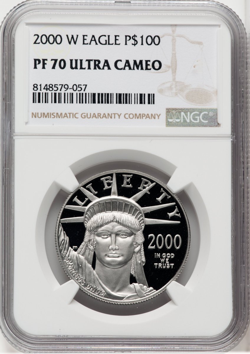 2000-W Modern Bullion Coins (2000-W $100 One-Ounce Platinum Eagle, Statue of Liberty, PR, DC Brown Label)