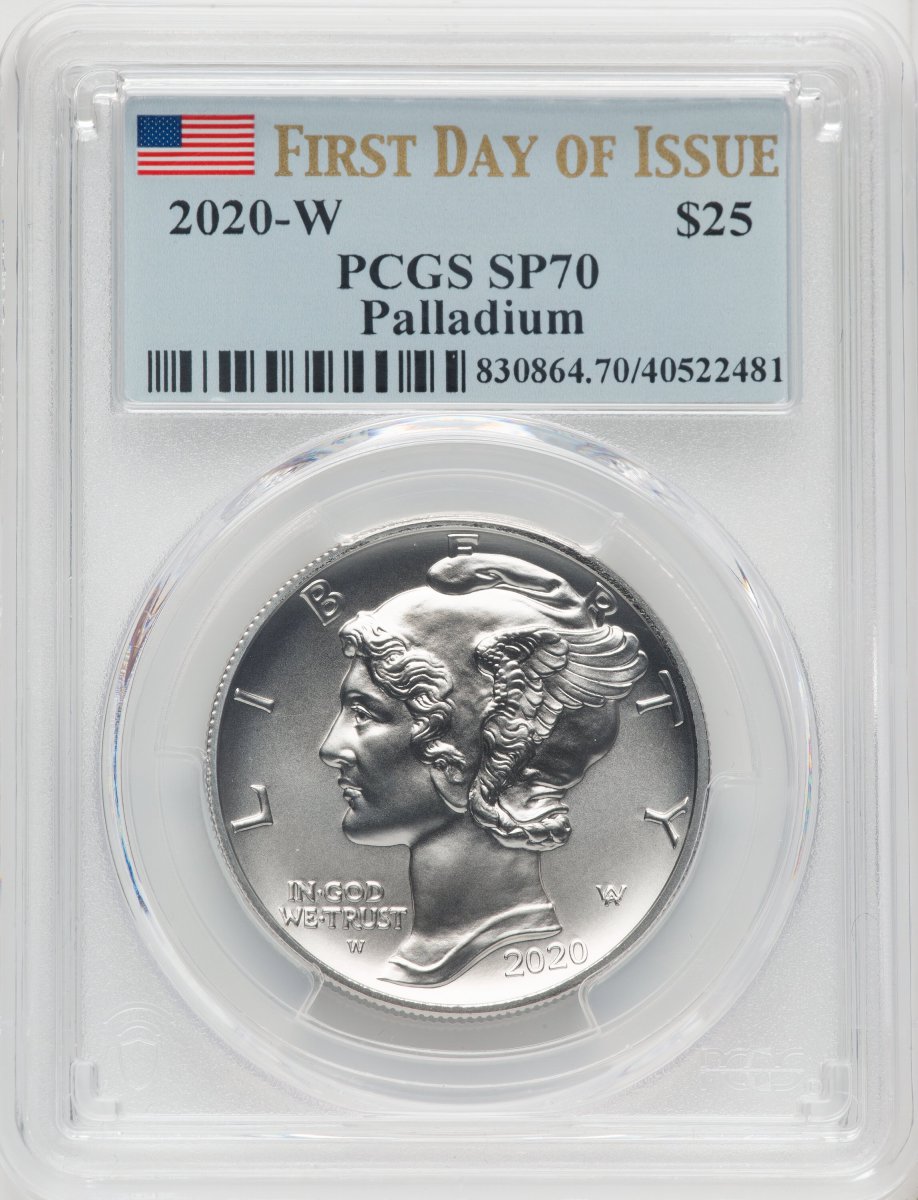 2020-W Modern Bullion Coins (2020-W Palladium Eagle 1 oz Burnished FDI Flag)