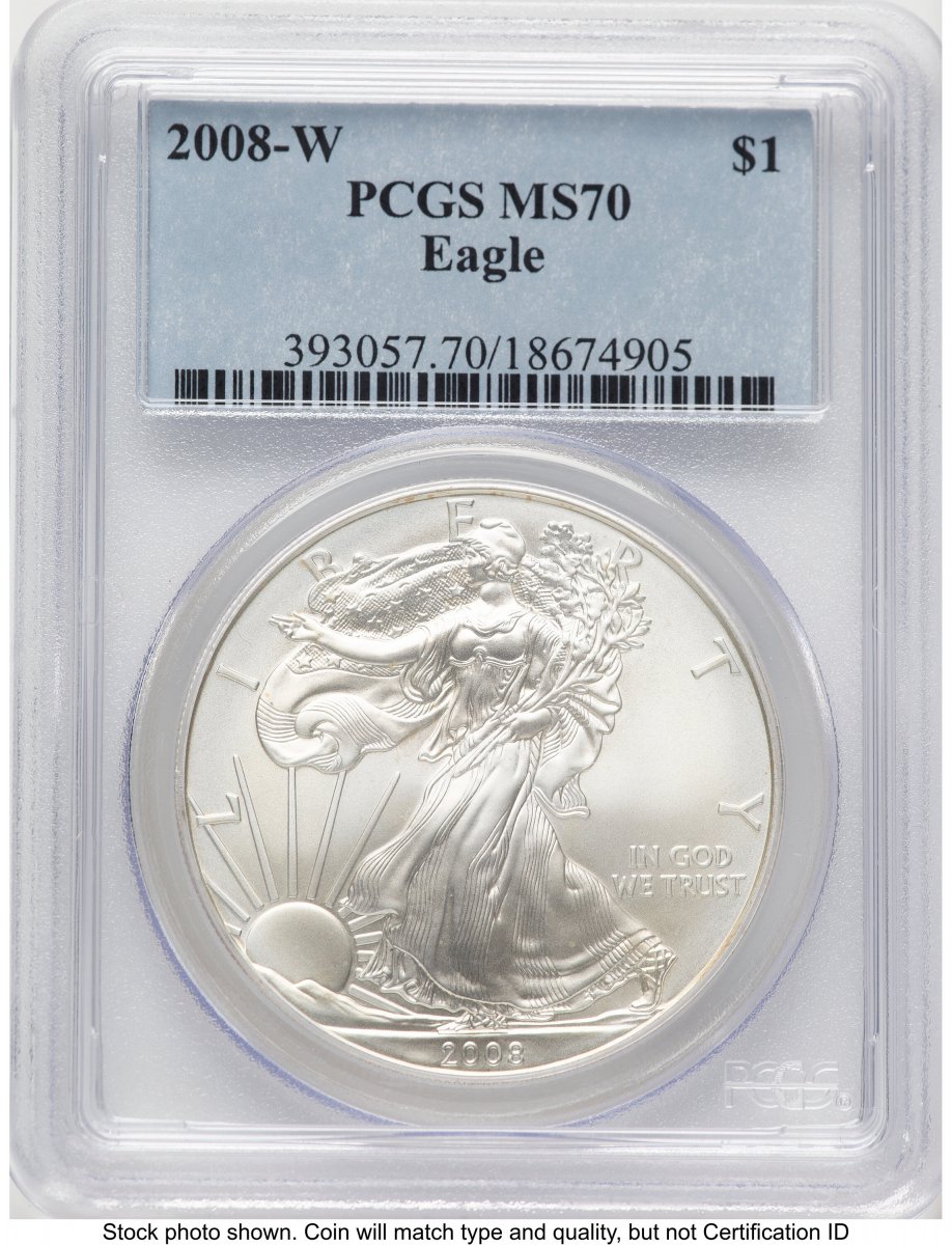 2008-W Modern Bullion Coins (2008-W Burnished Silver Eagle 1 oz Blue Label)