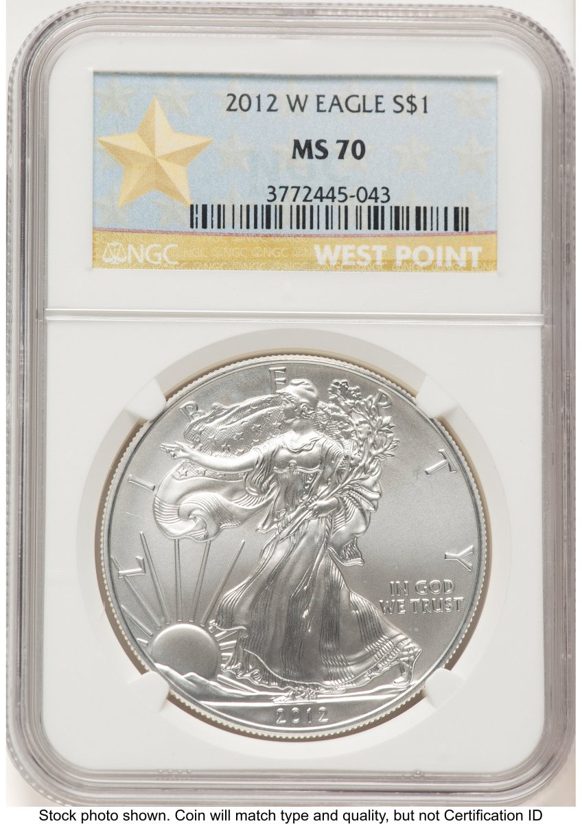 2012-W Modern Bullion Coins (2012-W Burnished Silver Eagle 1 oz West Point Star Label)