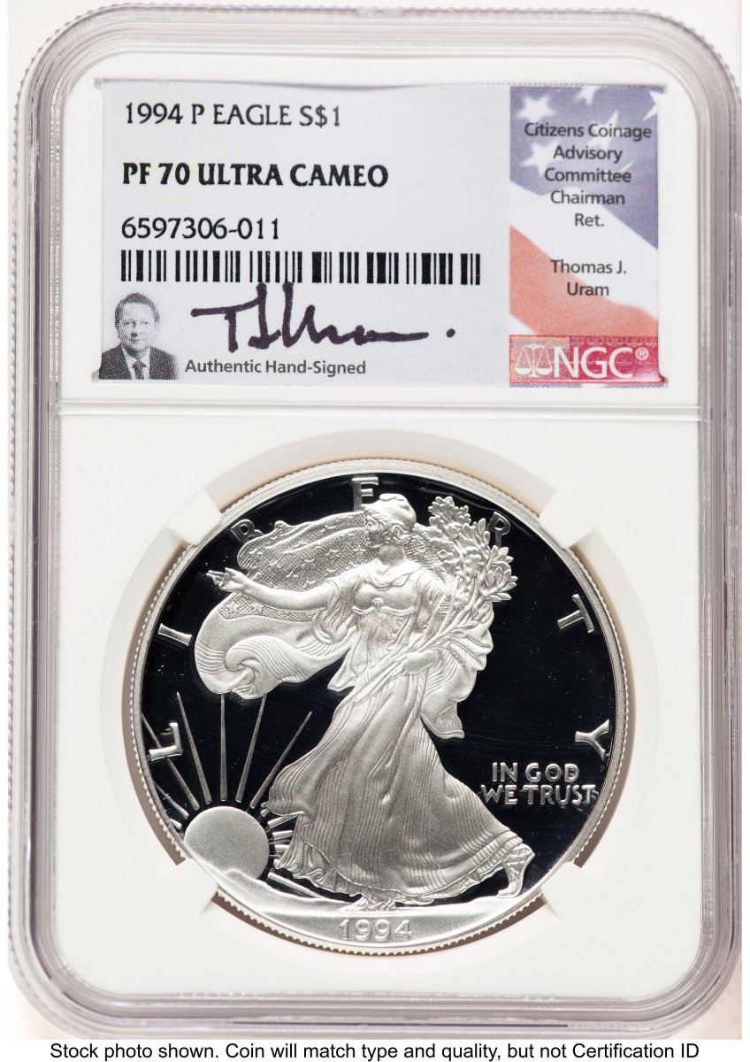 1994-P Modern Bullion Coins (1994-P Proof Silver Eagle 1 oz Thomas Uram)