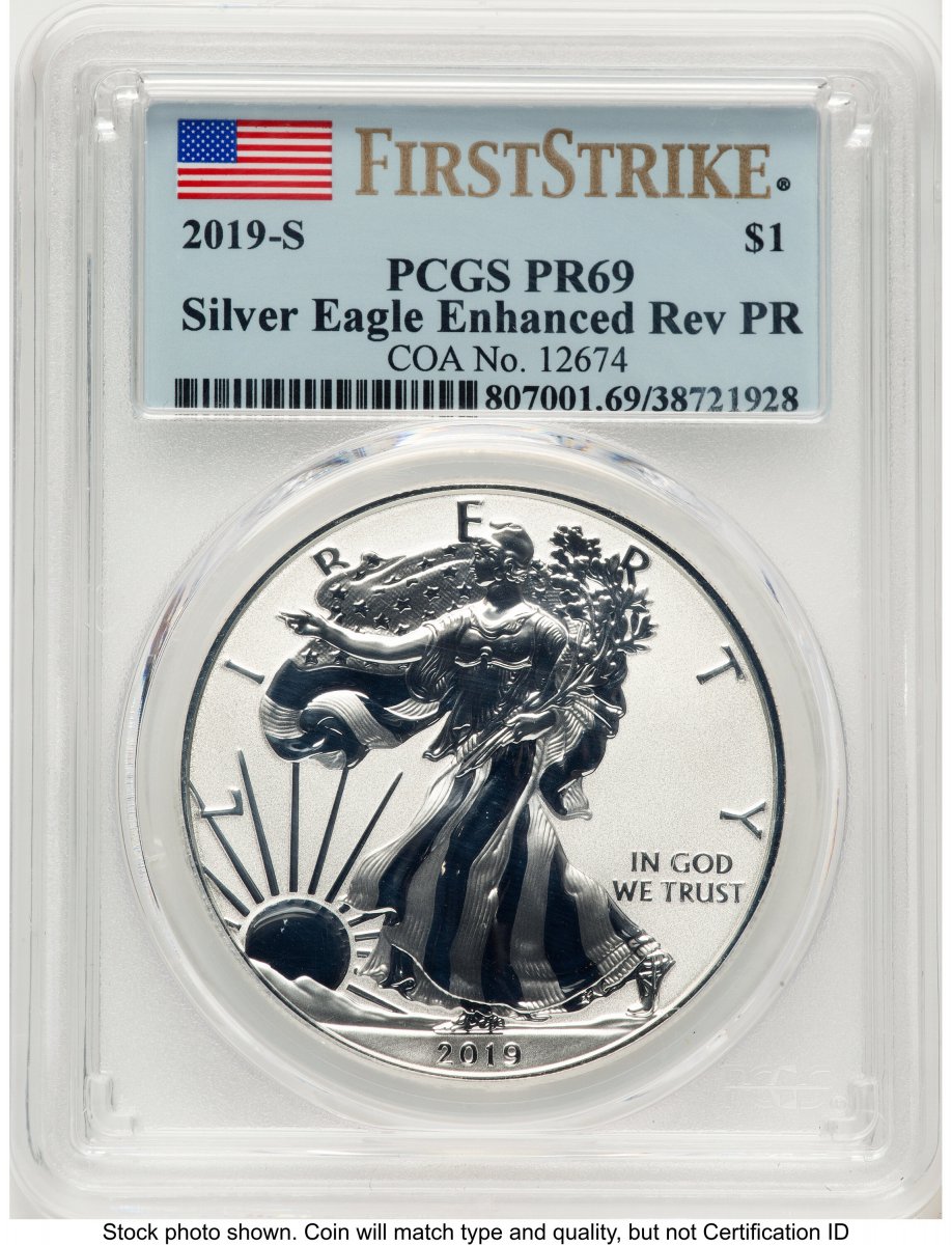 2019-S Modern Bullion Coins (2019-S Enhanced Reverse Proof Silver Eagle 1 oz FS Flag)