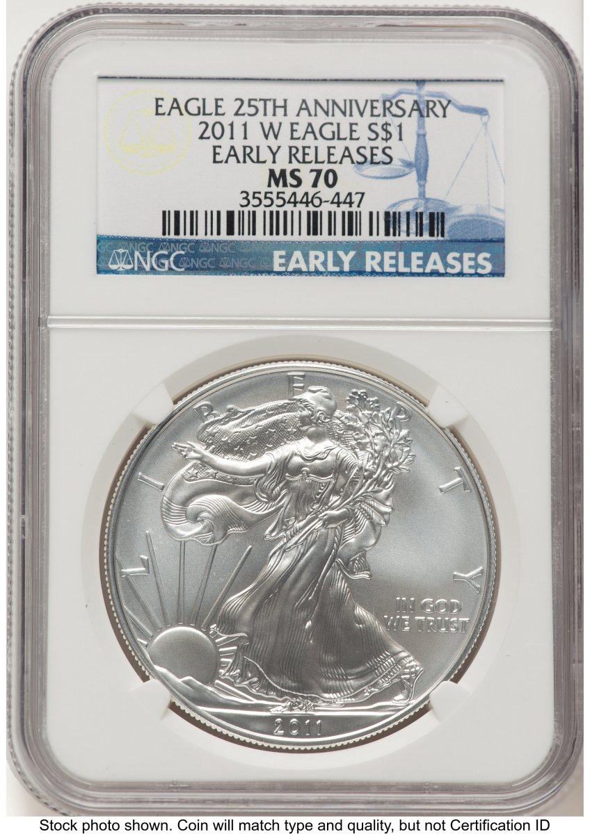 2011-W Modern Bullion Coins (2011-W Burnished Silver Eagle 1 oz ER Blue)