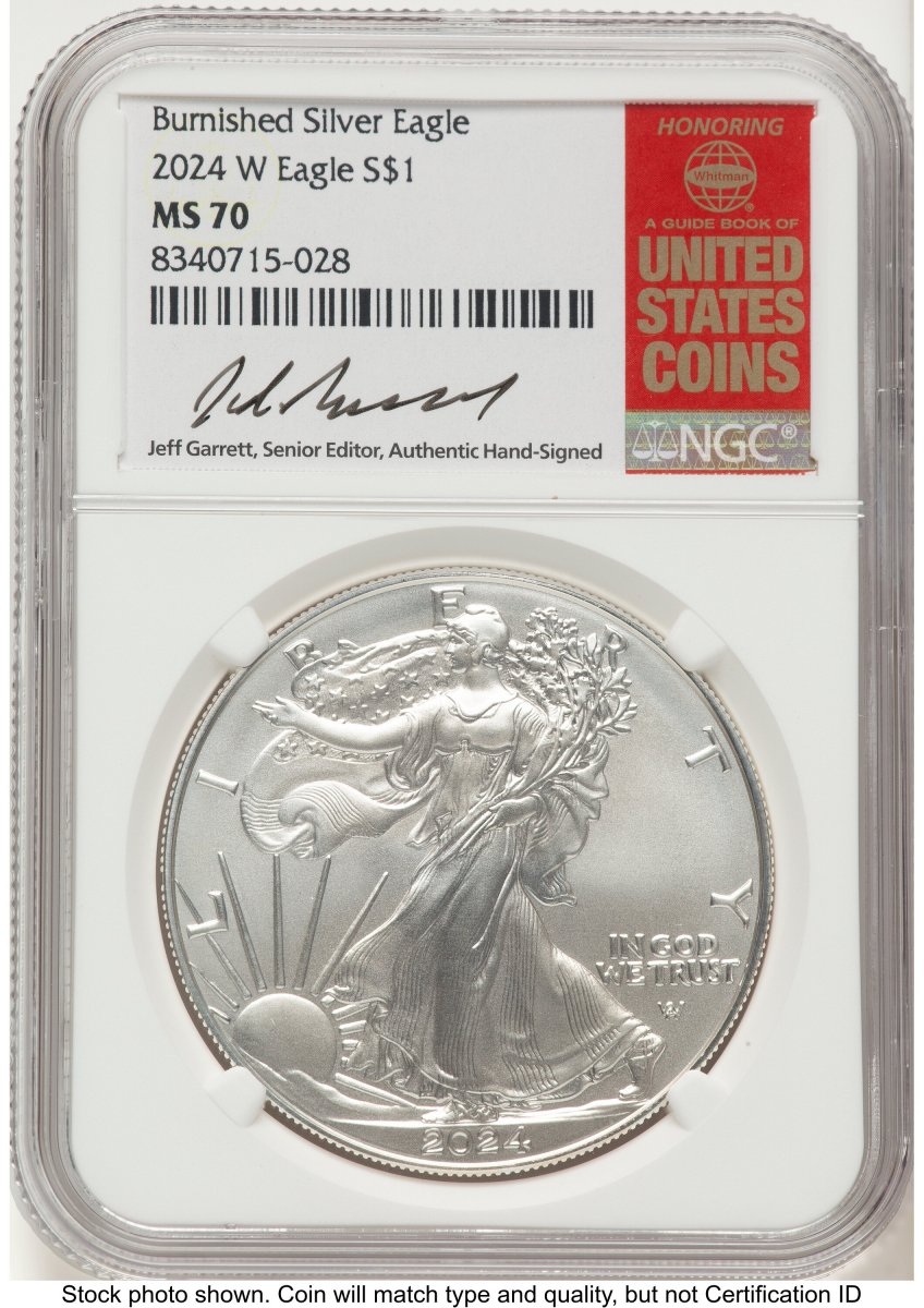 2024-W Modern Bullion Coins (2024-W Burnished Silver Eagle 1 oz Jeff Garrett Red Book)