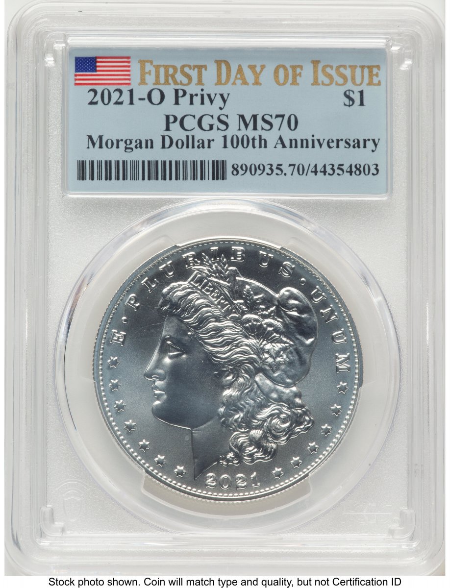 2021 Modern Bullion Coins (2021-O Privy S$1 Morgan Dollar, MS FDI Flag)