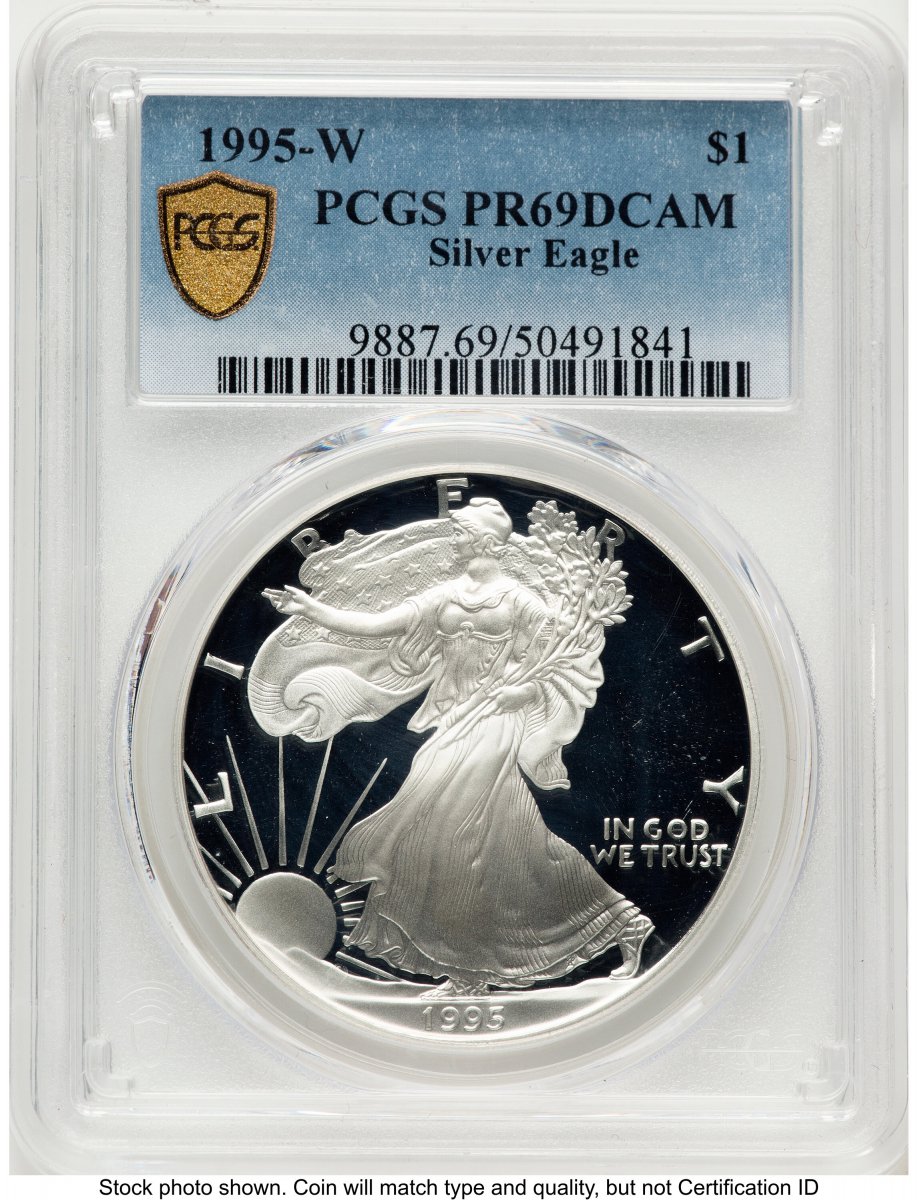 1995-W Modern Bullion Coins (1995-W Proof Silver Eagle 1 oz Blue Gradient)