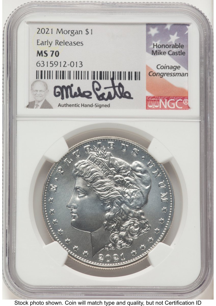 2021 Modern Bullion Coins (2021 S$1 Morgan Dollar, MS ER Mike Castle)