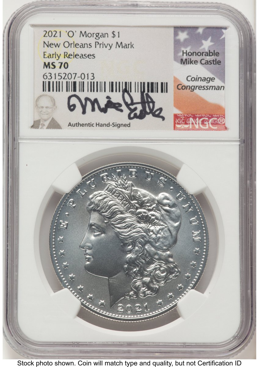2021 Modern Bullion Coins (2021-O Privy S$1 Morgan Dollar, MS ER Mike Castle)