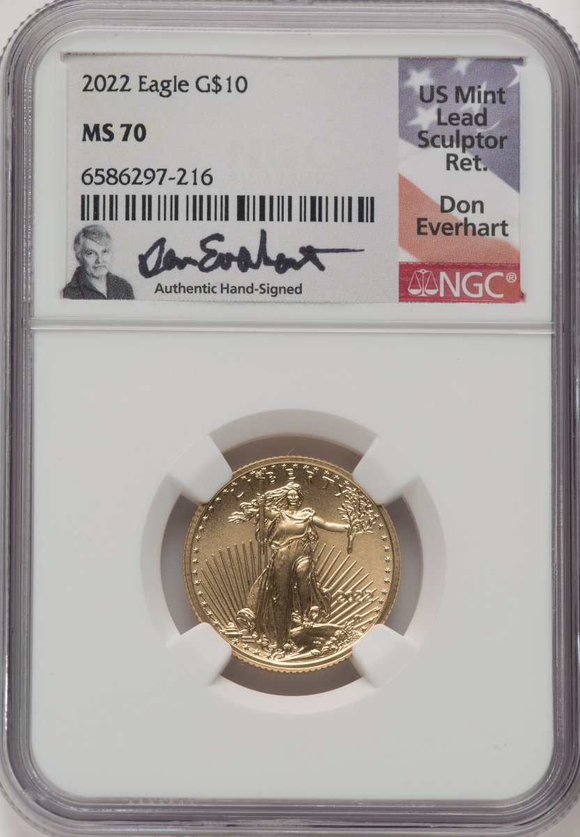 2022 Modern Bullion Coins (2022 $10 Quarter Ounce Gold Eagle, MS Don Everhart)