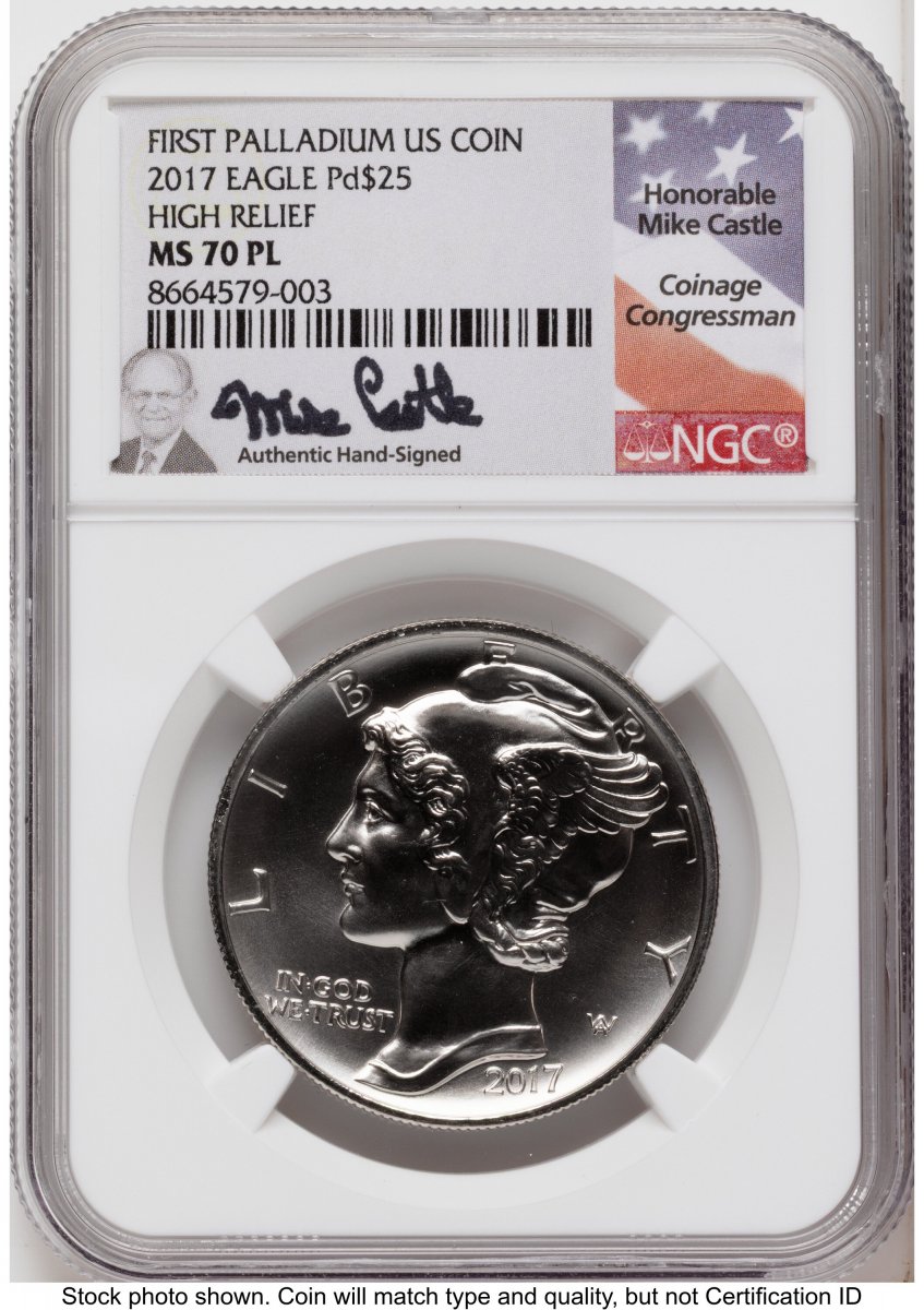 2017 Modern Bullion Coins (2017 Palladium Eagle 1 oz, PL Mike Castle)